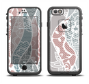 The Brown and Teal Lace Design Apple iPhone 6/6s LifeProof Fre Case Skin Set