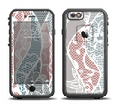 The Brown and Teal Lace Design Apple iPhone 6/6s Plus LifeProof Fre Case Skin Set