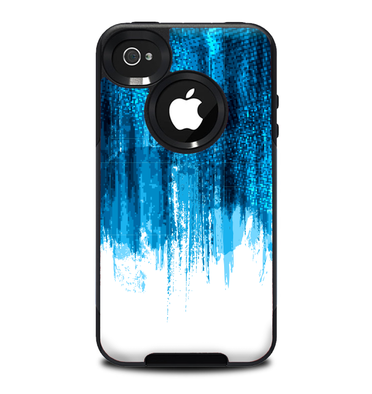 The Brushed Vivid Blue & White Background Skin for the iPhone 4-4s OtterBox Commuter Case