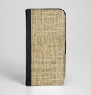 The Burlap Texture Ink-Fuzed Leather Folding Wallet Case for the iPhone 6/6s, 6/6s Plus, 5/5s and 5c