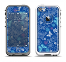 The Butterfly Blue Laced Apple iPhone 5-5s LifeProof Fre Case Skin Set