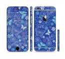 The Butterfly Blue Laced Sectioned Skin Series for the Apple iPhone 6/6s Plus