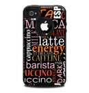 The Cafe Word Cloud Skin for the iPhone 4-4s OtterBox Commuter Case
