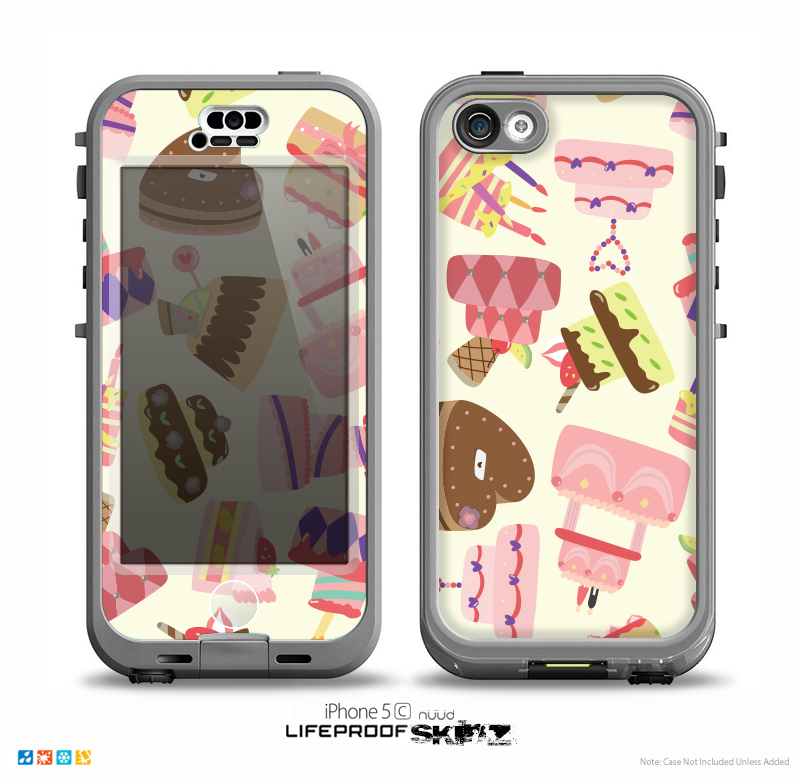 The Cakes and Sweets Pattern Skin for the iPhone 5c nüüd LifeProof Case
