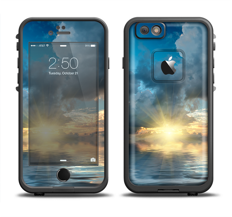 The Calm Ocean Sunset Apple iPhone 6/6s Plus LifeProof Fre Case Skin Set