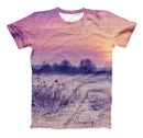 The Calm Snowy Sunset ink-Fuzed Unisex All Over Full-Printed Fitted Tee Shirt