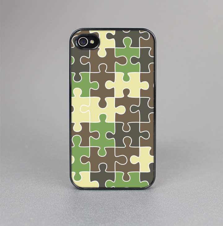 The Camouflage Colored Puzzle Pattern Skin-Sert for the Apple iPhone 4-4s Skin-Sert Case