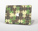 The Camouflage Colored Puzzle Pattern Skin Set for the Apple MacBook Pro 15" with Retina Display