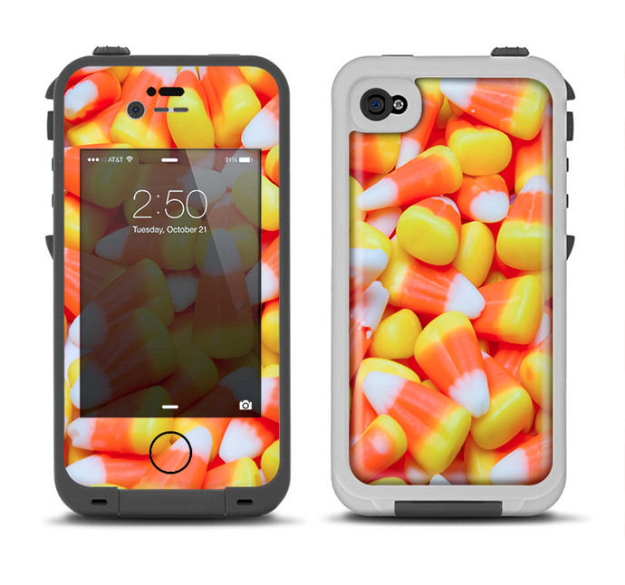The Candy Corn Apple iPhone 4-4s LifeProof Fre Case Skin Set