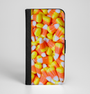 The Candy Corn Ink-Fuzed Leather Folding Wallet Case for the iPhone 6/6s, 6/6s Plus, 5/5s and 5c