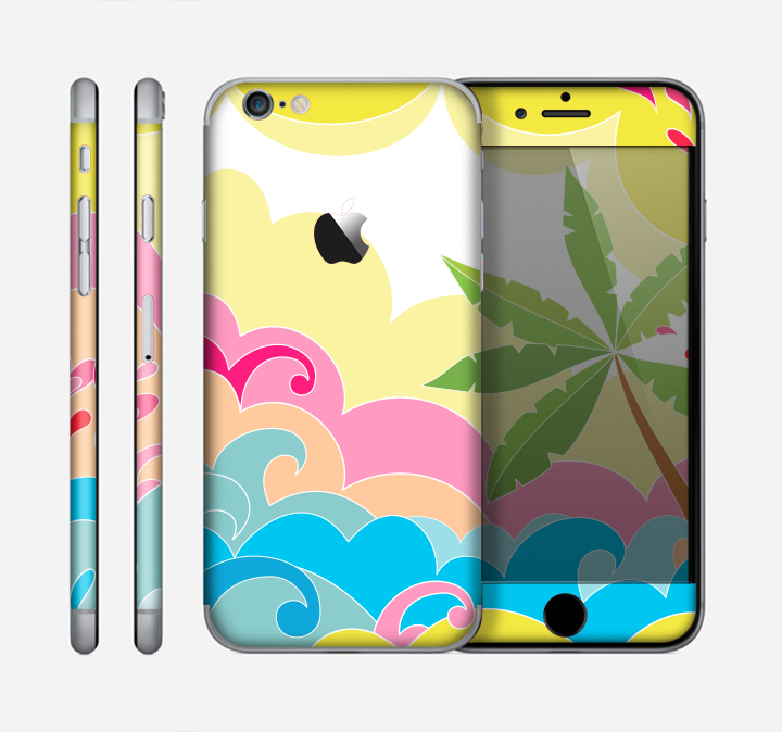 The Cartoon Bright Palm Tree Beach Skin for the Apple iPhone 6