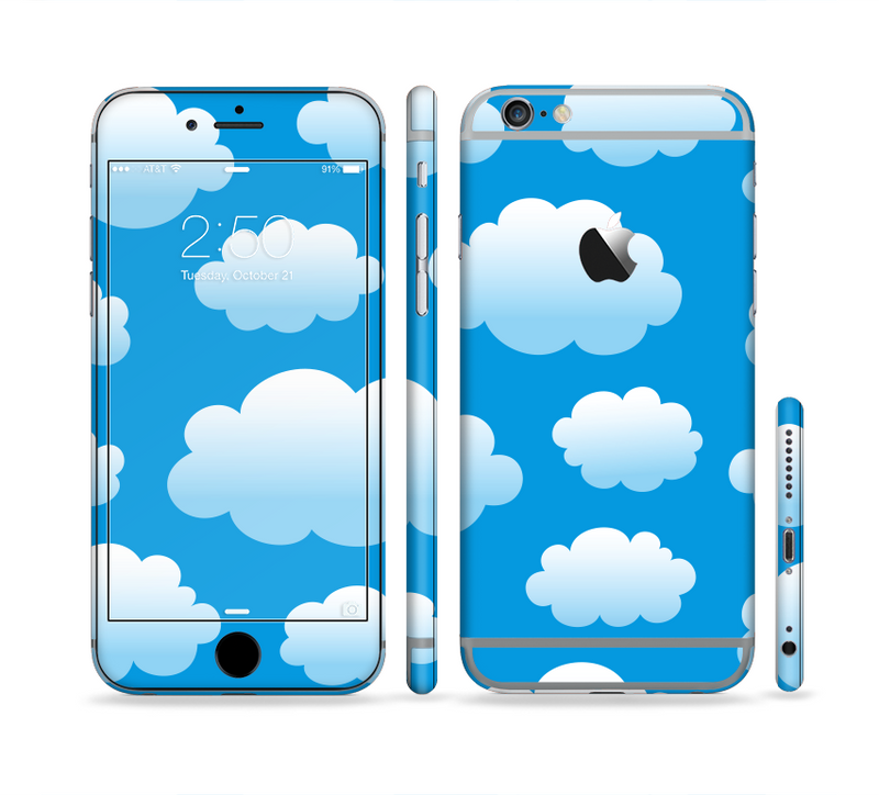 The Cartoon Cloudy Sky Sectioned Skin Series for the Apple iPhone 6s