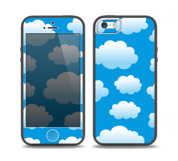 The Cartoon Cloudy Sky Skin Set for the iPhone 5-5s Skech Glow Case