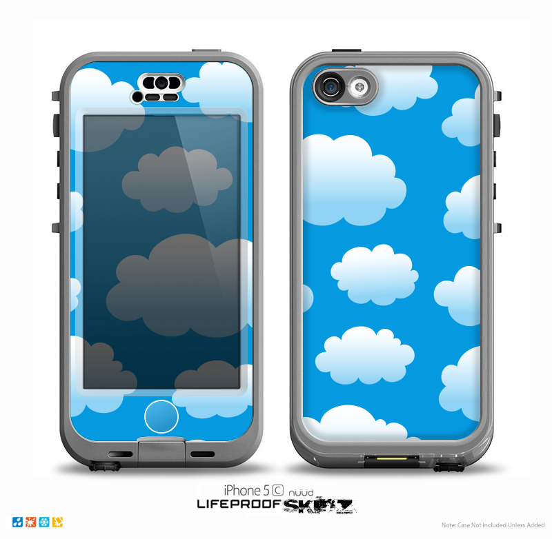 The Cartoon Cloudy Sky Skin for the iPhone 5c nüüd LifeProof Case