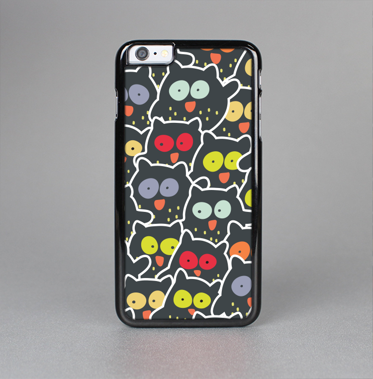 The Cartoon Color-Eyed Black Owls Skin-Sert Case for the Apple iPhone 6 Plus