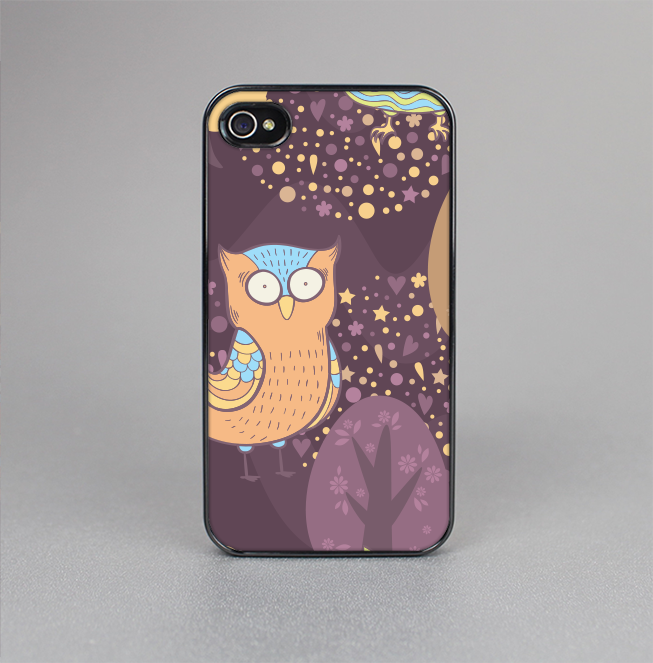 The Cartoon Curious Owls Skin-Sert for the Apple iPhone 4-4s Skin-Sert Case