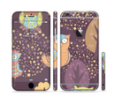 The Cartoon Curious Owls Sectioned Skin Series for the Apple iPhone 6/6s Plus