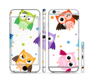 The Cartoon Emotional Owls with Polkadots Sectioned Skin Series for the Apple iPhone 6s Plus