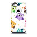 The Cartoon Emotional Owls with Polkadots Skin for the iPhone 5c OtterBox Commuter Case