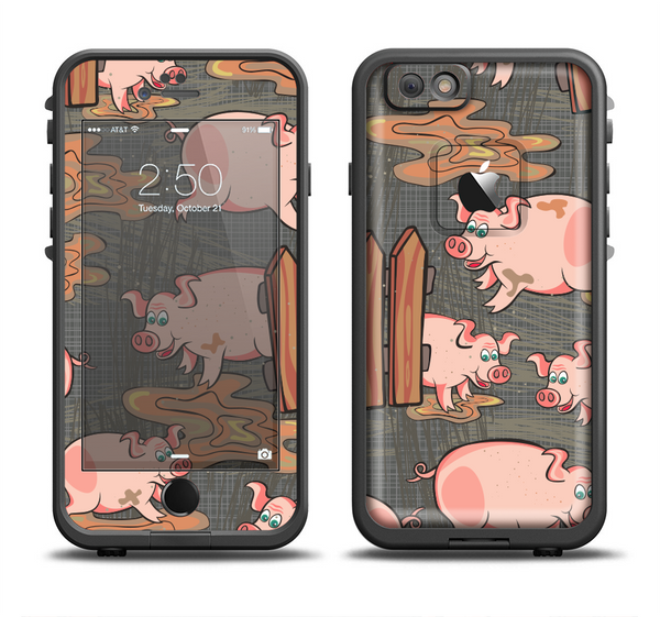 The Cartoon Muddy Pigs Apple iPhone 6 LifeProof Fre Case Skin Set
