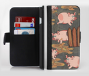 The Cartoon Muddy Pigs Ink-Fuzed Leather Folding Wallet Credit-Card Case for the Apple iPhone 6/6s, 6/6s Plus, 5/5s and 5c