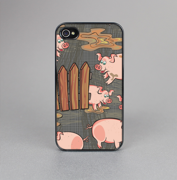 The Cartoon Muddy Pigs Skin-Sert for the Apple iPhone 4-4s Skin-Sert Case