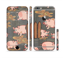 The Cartoon Muddy Pigs Sectioned Skin Series for the Apple iPhone 6 Plus