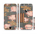 The Cartoon Muddy Pigs Sectioned Skin Series for the Apple iPhone 6s Plus