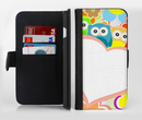 The Cartoon Owls with Big Heart Ink-Fuzed Leather Folding Wallet Credit-Card Case for the Apple iPhone 6/6s, 6/6s Plus, 5/5s and 5c