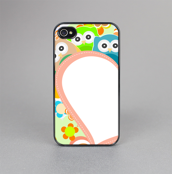 The Cartoon Owls with Big Heart Skin-Sert for the Apple iPhone 4-4s Skin-Sert Case