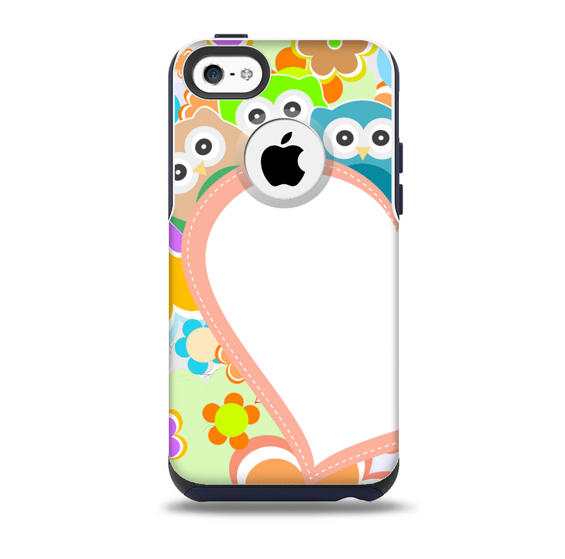The Cartoon Owls with Big Heart Skin for the iPhone 5c OtterBox Commuter Case