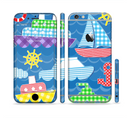 The Cartoon Ships and Submarines Sectioned Skin Series for the Apple iPhone 6s Plus