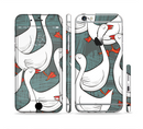 The Cartoon White Geese Sectioned Skin Series for the Apple iPhone 6 Plus