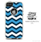 The Chevron Blue Pattern Skin For The iPhone 4-4s or 5-5s Otterbox Commuter Case
