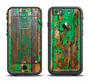 The Chipped Bright Green Wood Apple iPhone 6/6s LifeProof Fre Case Skin Set