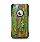 The Chipped Bright Green Wood Apple iPhone 6 Otterbox Commuter Case Skin Set