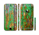 The Chipped Bright Green Wood Sectioned Skin Series for the Apple iPhone 6s Plus