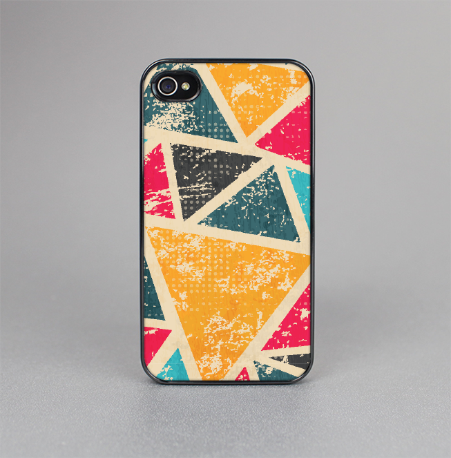 The Chipped Colorful Retro Triangles Skin-Sert for the Apple iPhone 4-4s Skin-Sert Case
