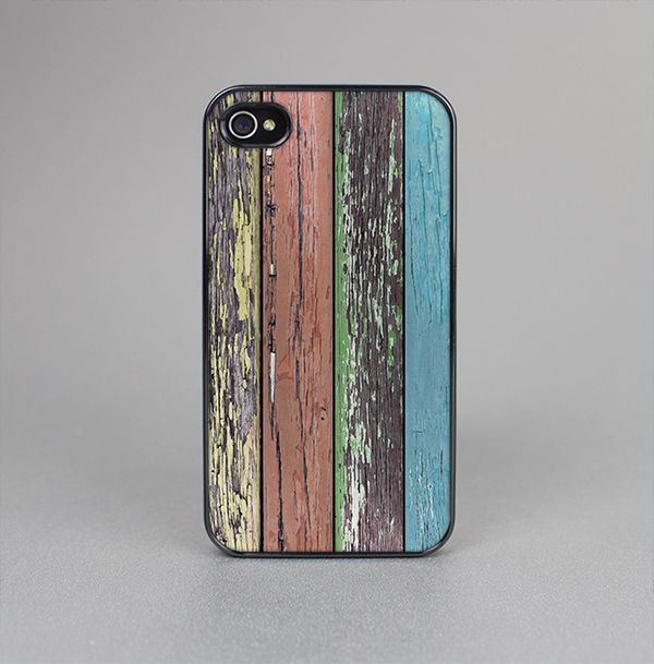 The Chipped Pastel Paint on Wood Skin-Sert for the Apple iPhone 4-4s Skin-Sert Case