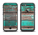 The Chipped Teal Paint On Wood Apple iPhone 6/6s LifeProof Fre Case Skin Set