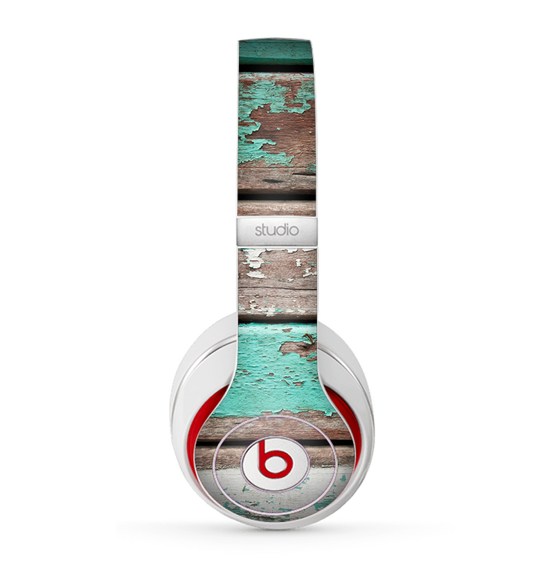 The Chipped Teal Paint On Wood Skin for the Beats by Dre Studio (2013+ Version) Headphones