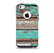 The Chipped Teal Paint On Wood Skin for the iPhone 5c OtterBox Commuter Case