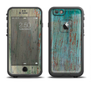 The Chipped Teal Paint on Aged Wood Apple iPhone 6/6s LifeProof Fre Case Skin Set