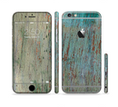 The Chipped Teal Paint on Aged Wood Sectioned Skin Series for the Apple iPhone 6s
