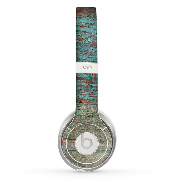 The Chipped Teal Paint on Aged Wood Skin for the Beats by Dre Solo 2 Headphones