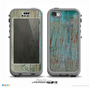 The Chipped Teal Paint on Aged Wood Skin for the iPhone 5c nüüd LifeProof Case