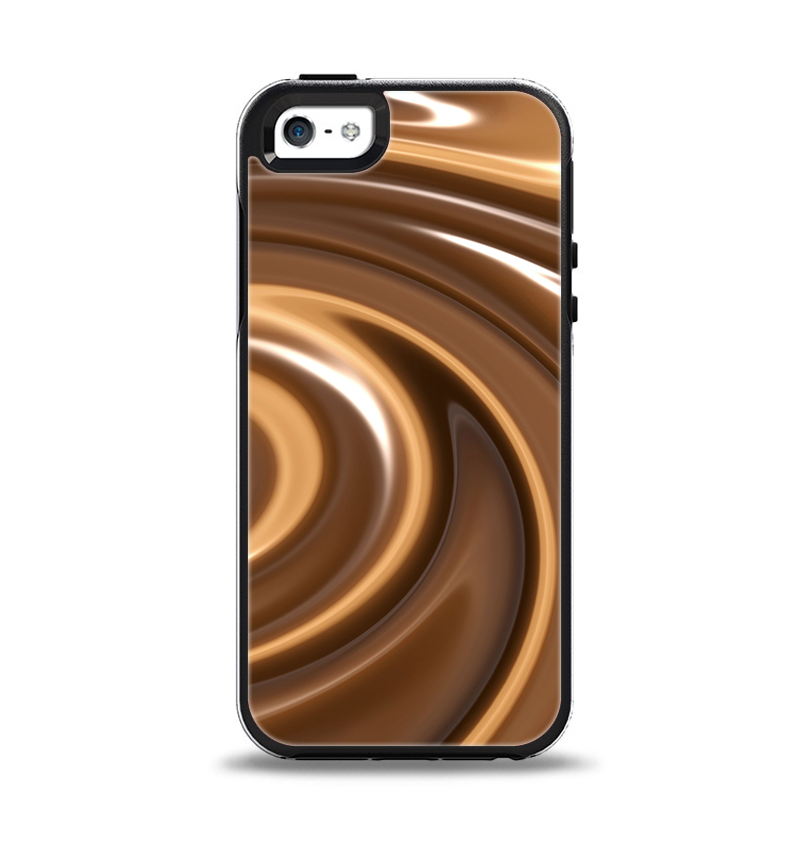 The Chocolate and Carmel Swirl Apple iPhone 5-5s Otterbox Symmetry Case Skin Set