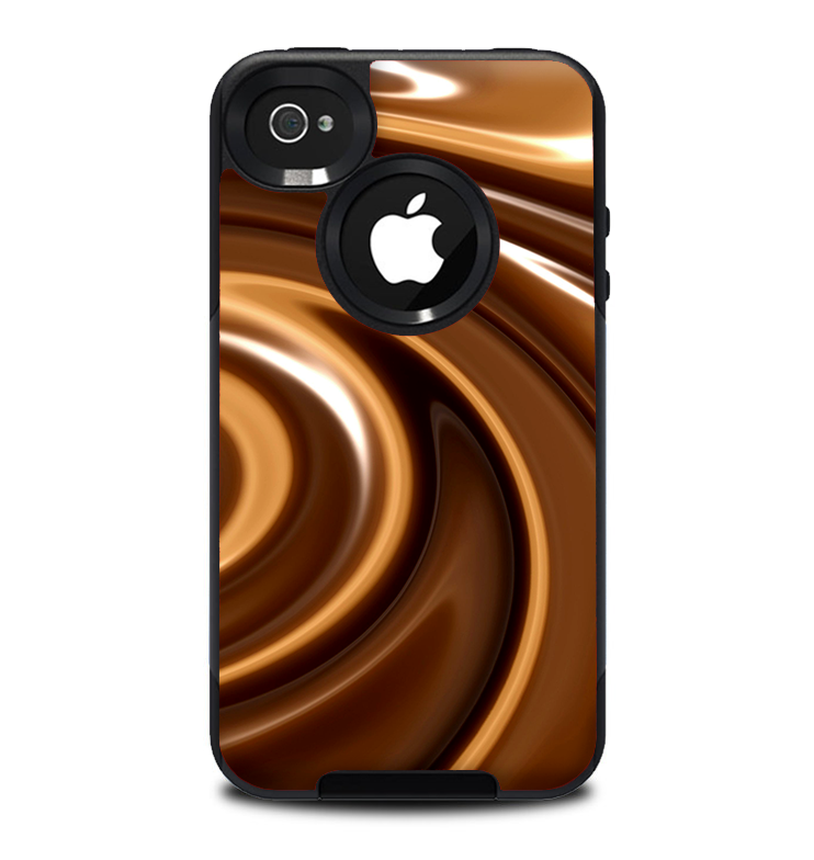 The Chocolate and Carmel Swirl Skin for the iPhone 4-4s OtterBox Commuter Case