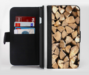 The Chopped Wood Logs Ink-Fuzed Leather Folding Wallet Credit-Card Case for the Apple iPhone 6/6s, 6/6s Plus, 5/5s and 5c