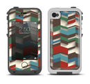 The Choppy 3d Red & Green Zigzag Pattern Apple iPhone 4-4s LifeProof Fre Case Skin Set